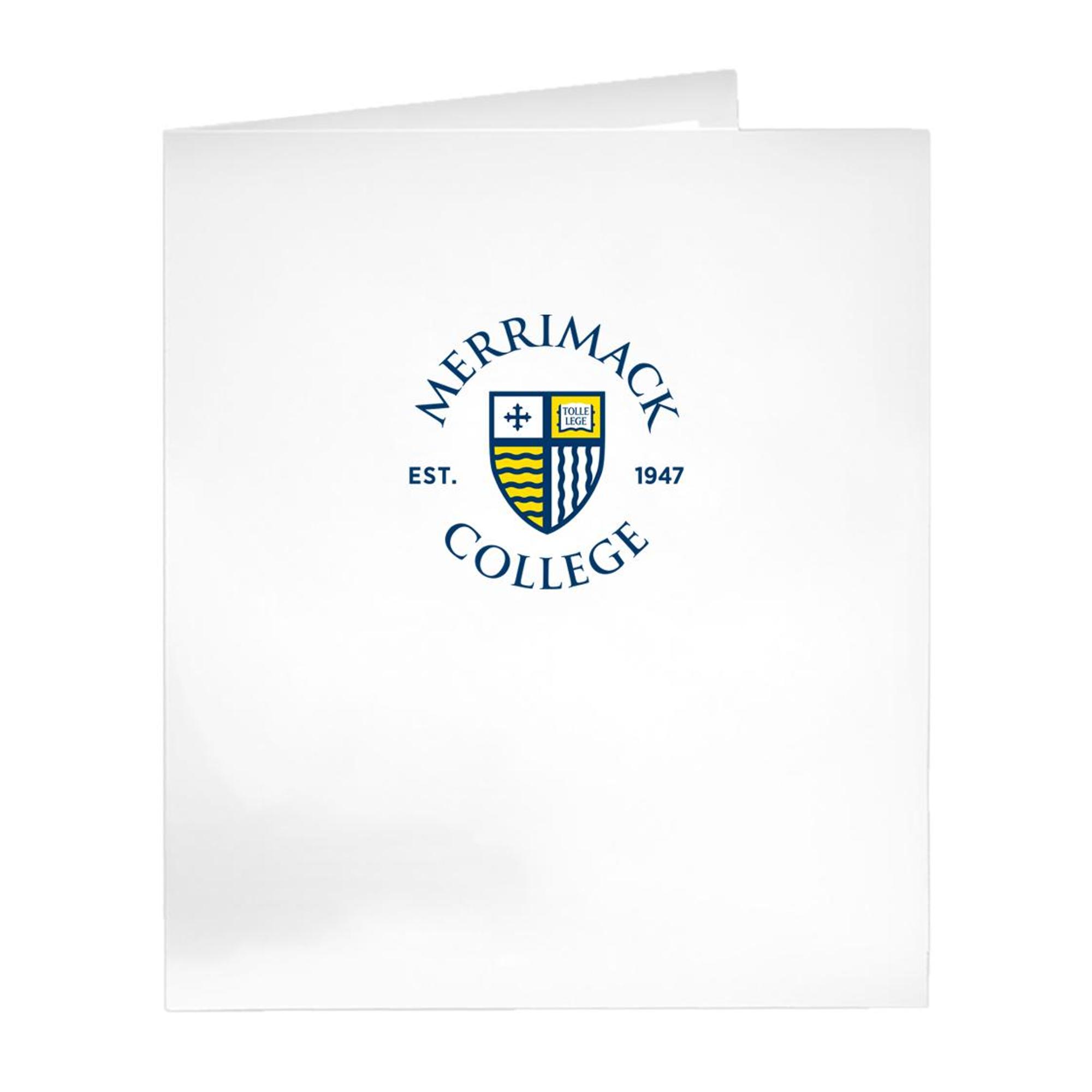 White Laminated Circle Shield Logo Folder