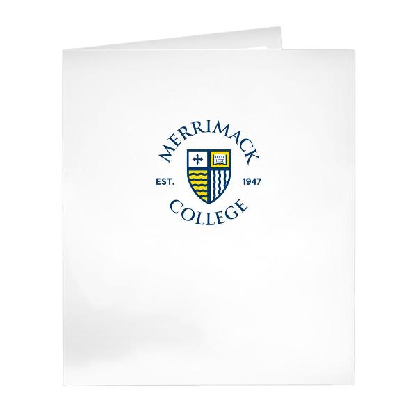 White Laminated Circle Shield Logo Folder; $2.99