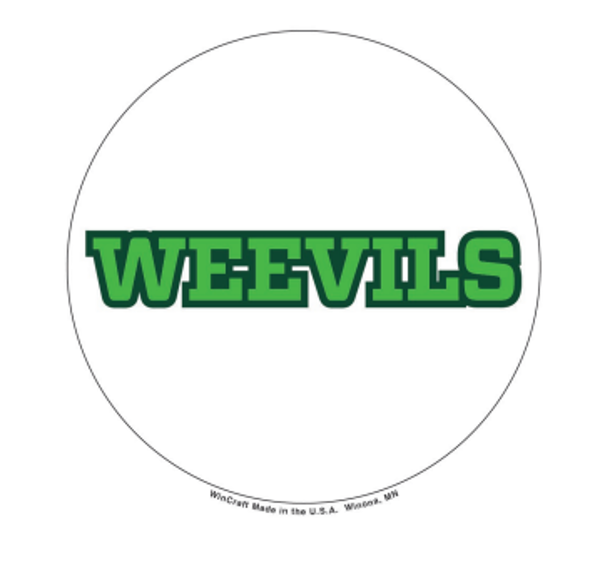 Weevils 3" Round Button; $2.99