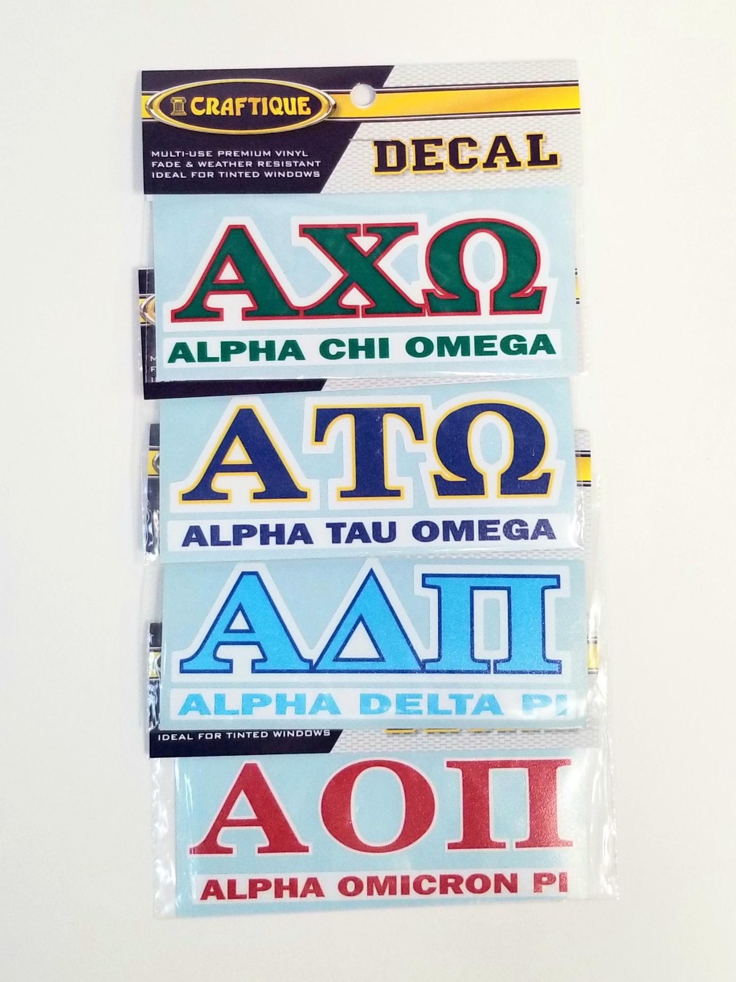 image of: Greek Letter Color Decals
