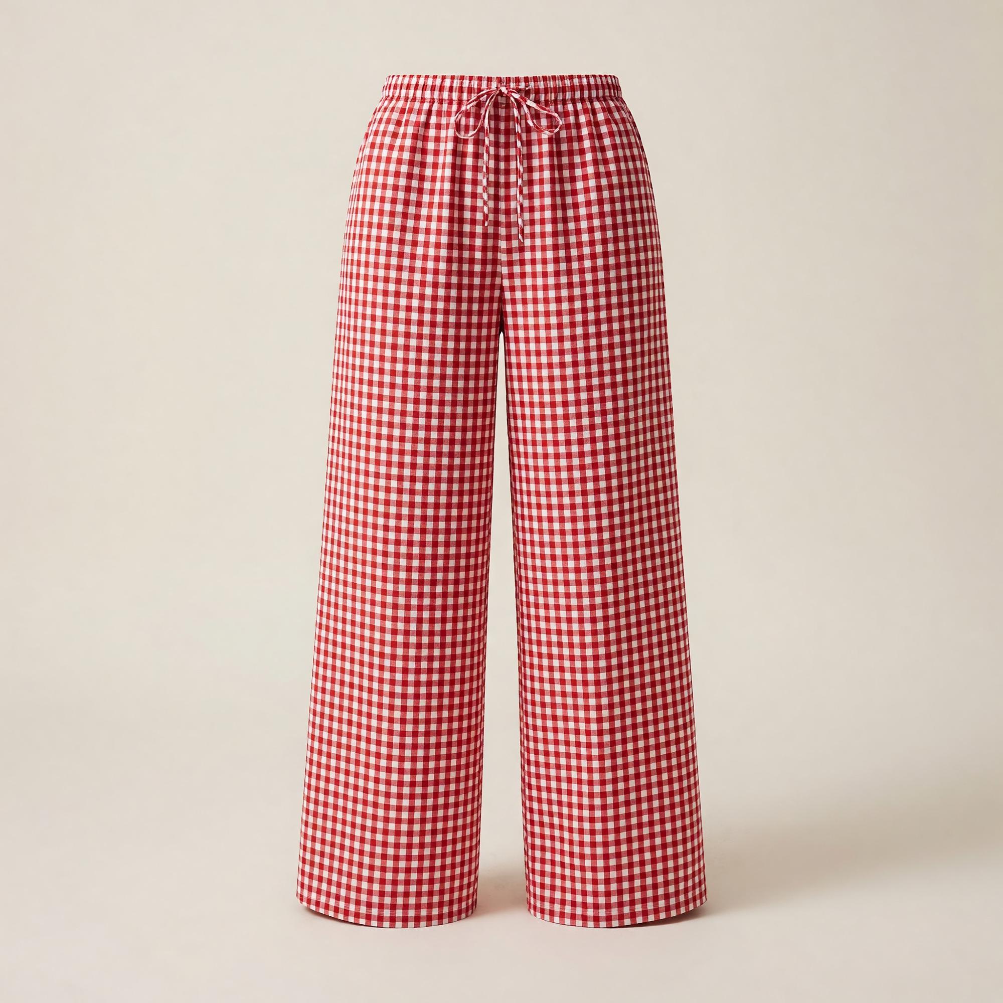 Product image 2 of 2 for RED GINGHAM CASUAL WIDE LEG PANT