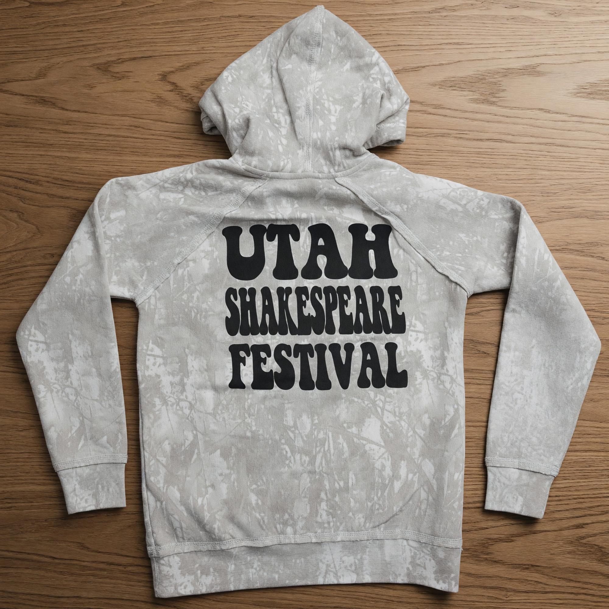 Product image 2 of 2 for UTAH SHAKESPEARE FESTIVAL RAW-EDGE FLEECE CAMO HOODIE