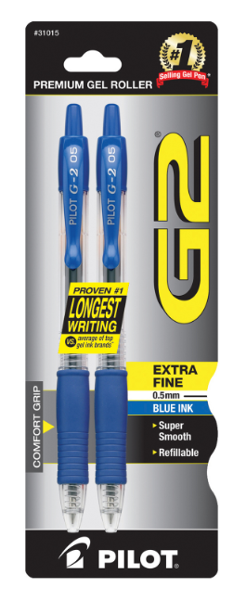Pilot G2 .5mm Retractable Ballpoint Pen, 2 Pack; $6.98