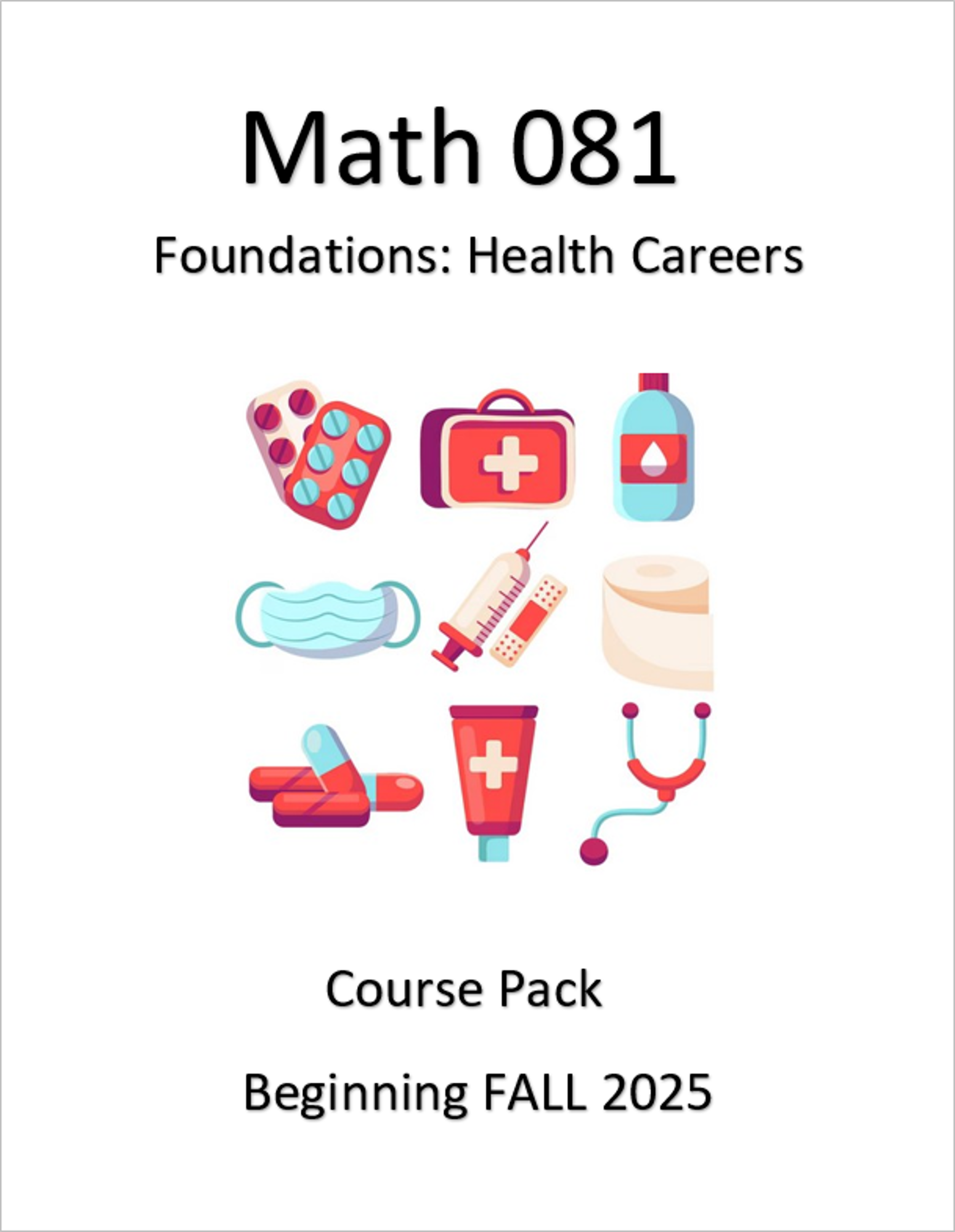 Cover image for MATH 081 - New Coursepack FALL 25