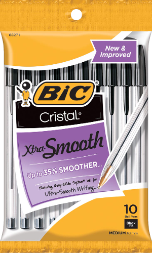 BIC Cristal Xtra Smooth Stic Ballpoint Pen - Black 1.0mm 10Pk BP; $4.99
