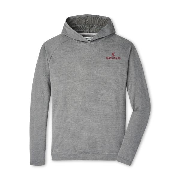Santa Clara Broncos Peter Millar Pine Performance Hoodie, Iron; $179.99
