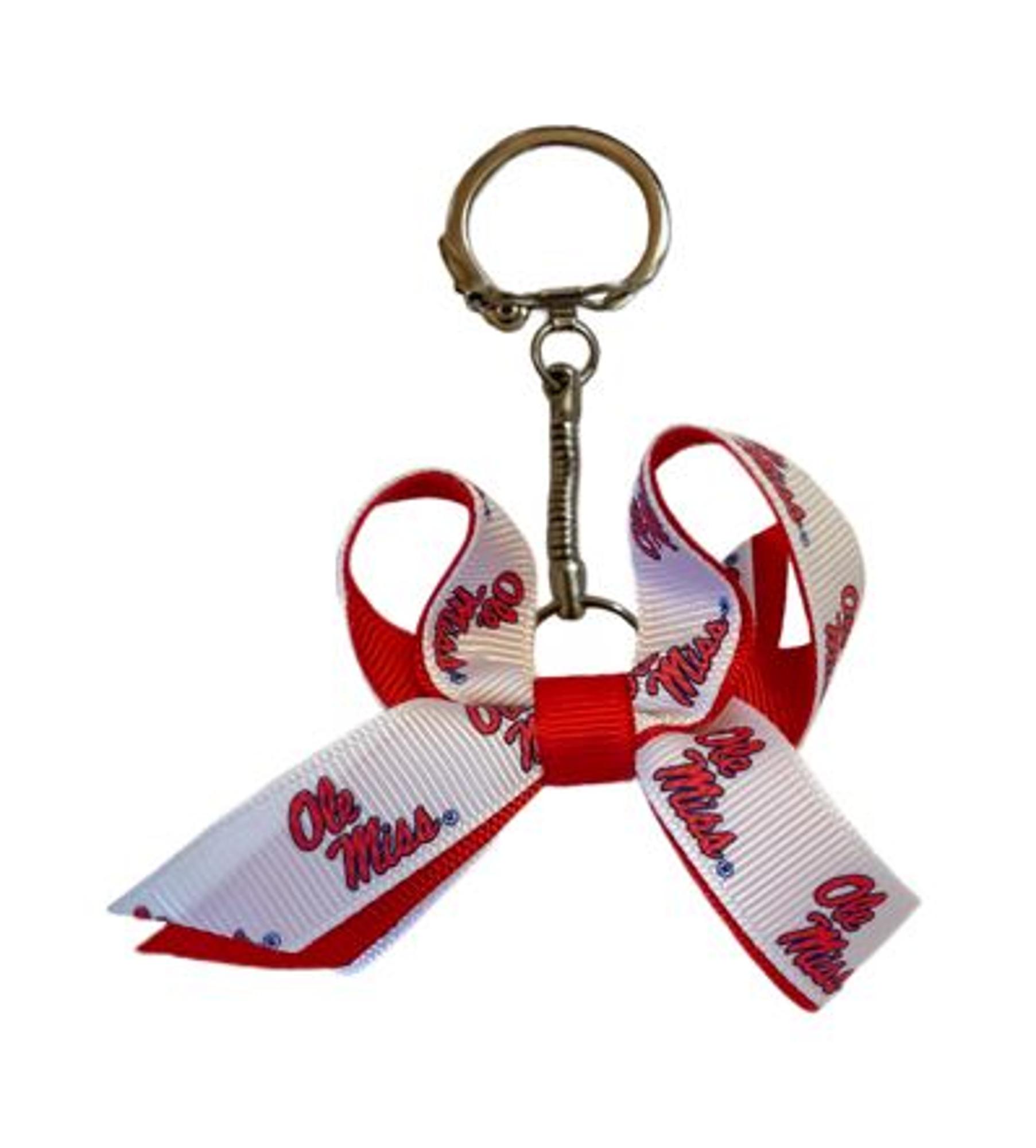 image of: Ole Miss 2-Tone Mini Bow Keychain
