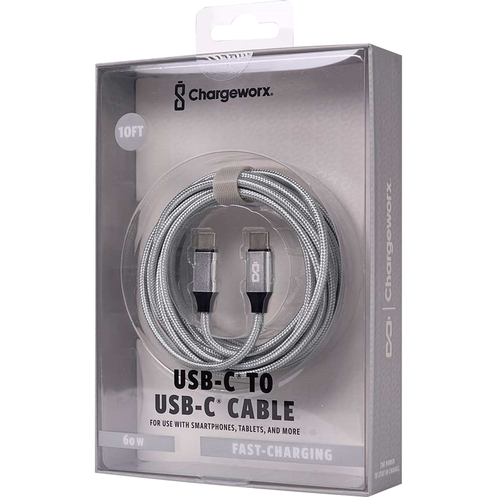 image of: CHARGEWORX NYLON TUFF PD60 USB-C to USB-C