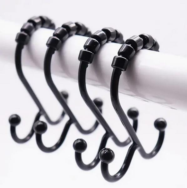 HEAVY DUTY METAL SHOWER CURTAIN HOOKS; $12.00