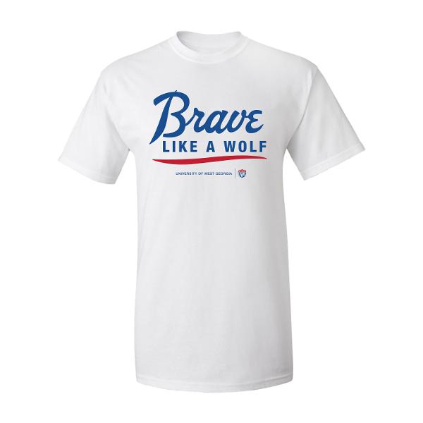 BRAVE LIKE A WOLF LOGO CLASSIC TEE; $12.99