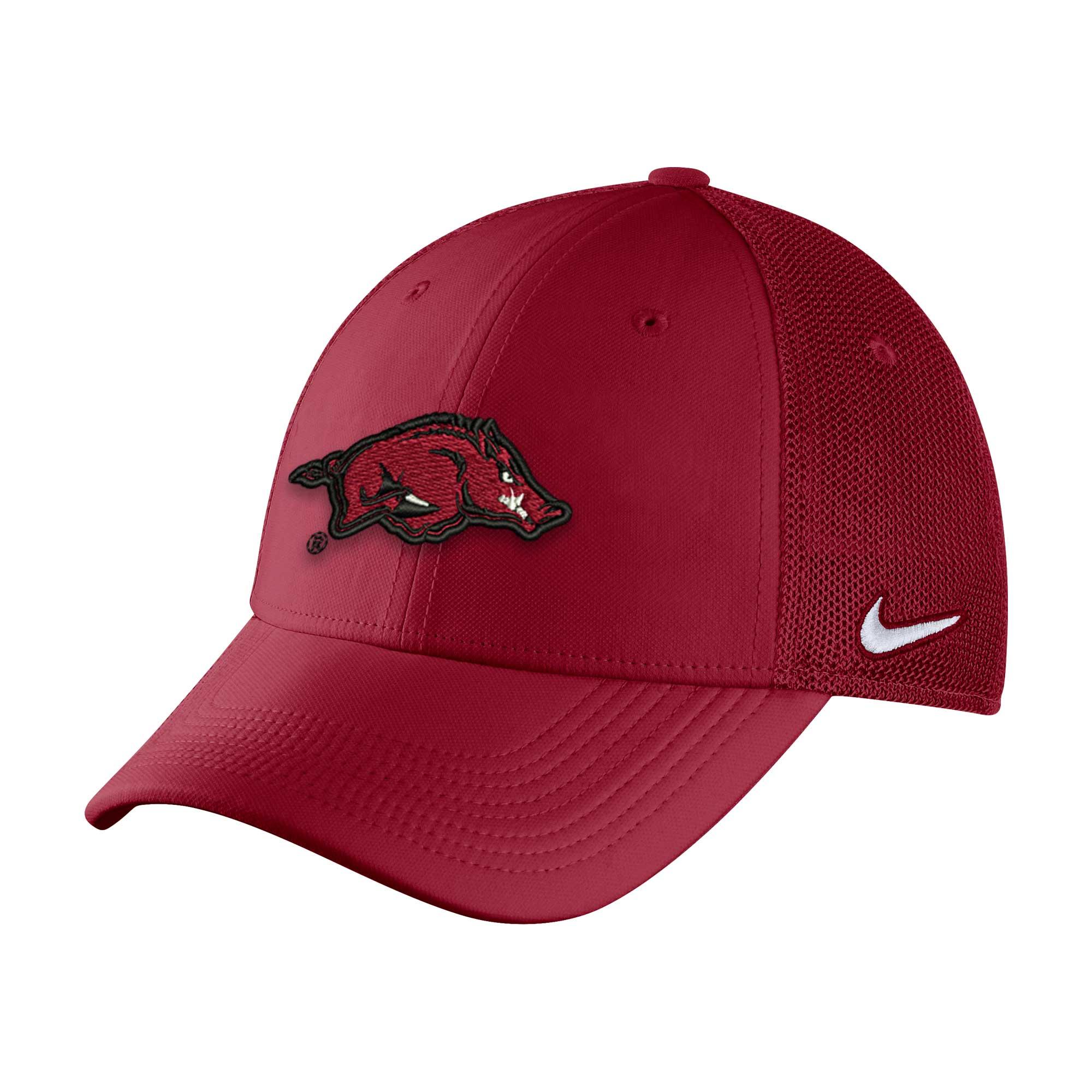 image of: Arkansas Razorbacks Nike Performance L91 Mesh Back AeroBill Swoosh Flex Cap