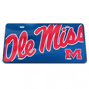 image of: Ole Miss Acrylic License Plate Mega Script