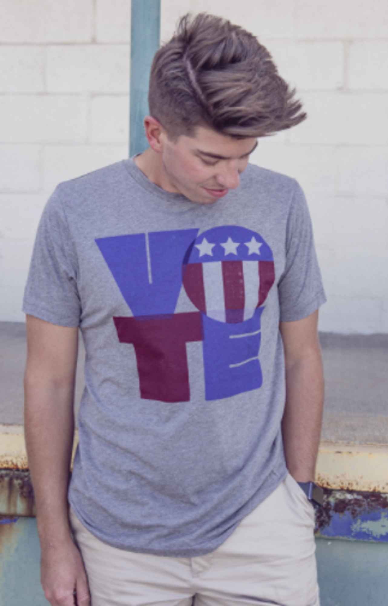 Product image 1 of 1 for zz MD-Vote Red or Blue Short Sleeve Tee - Grey Triblend