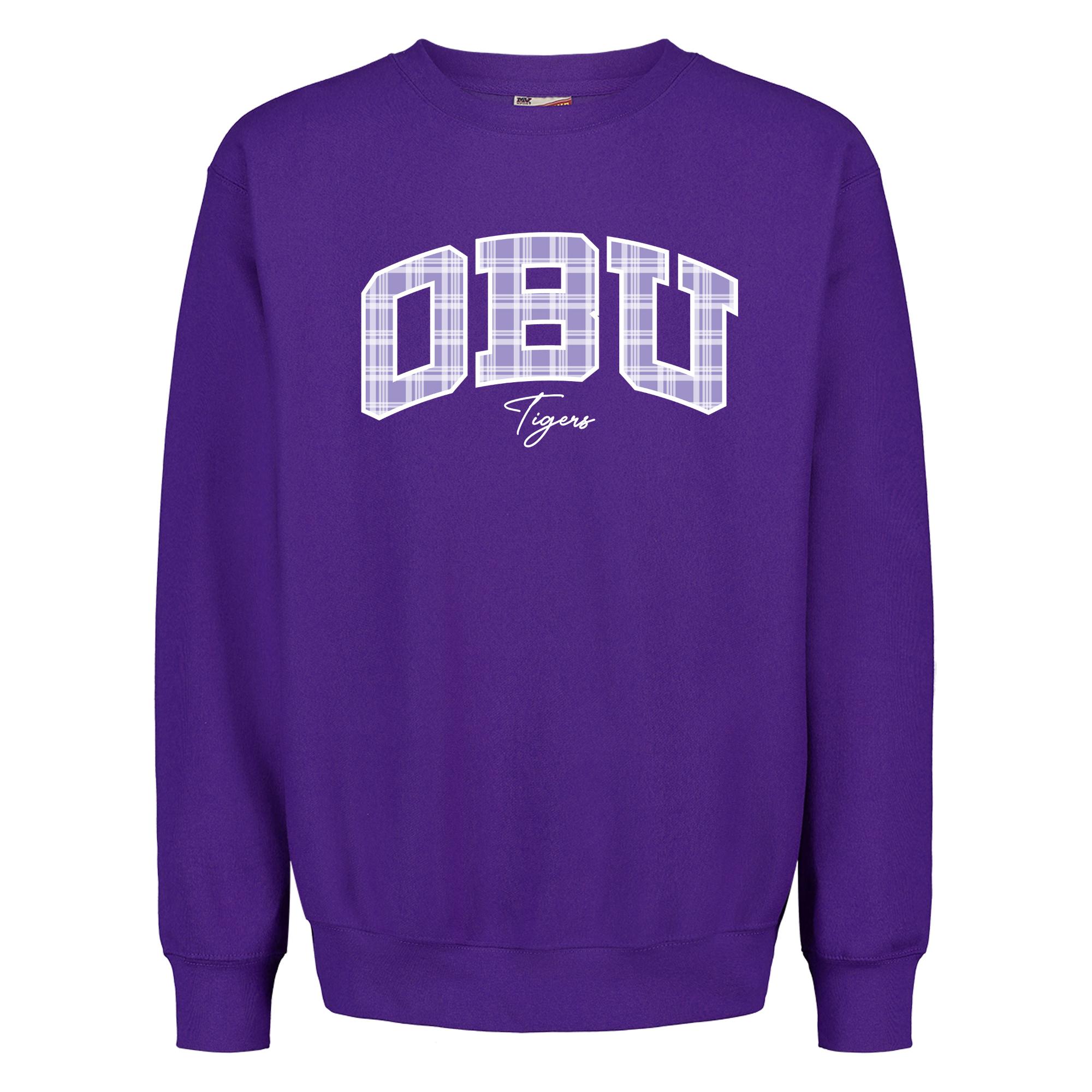 Product image 1 of 2 for OBU Tigers Plaid Applique Pro-Weave Crew Sweatshirt