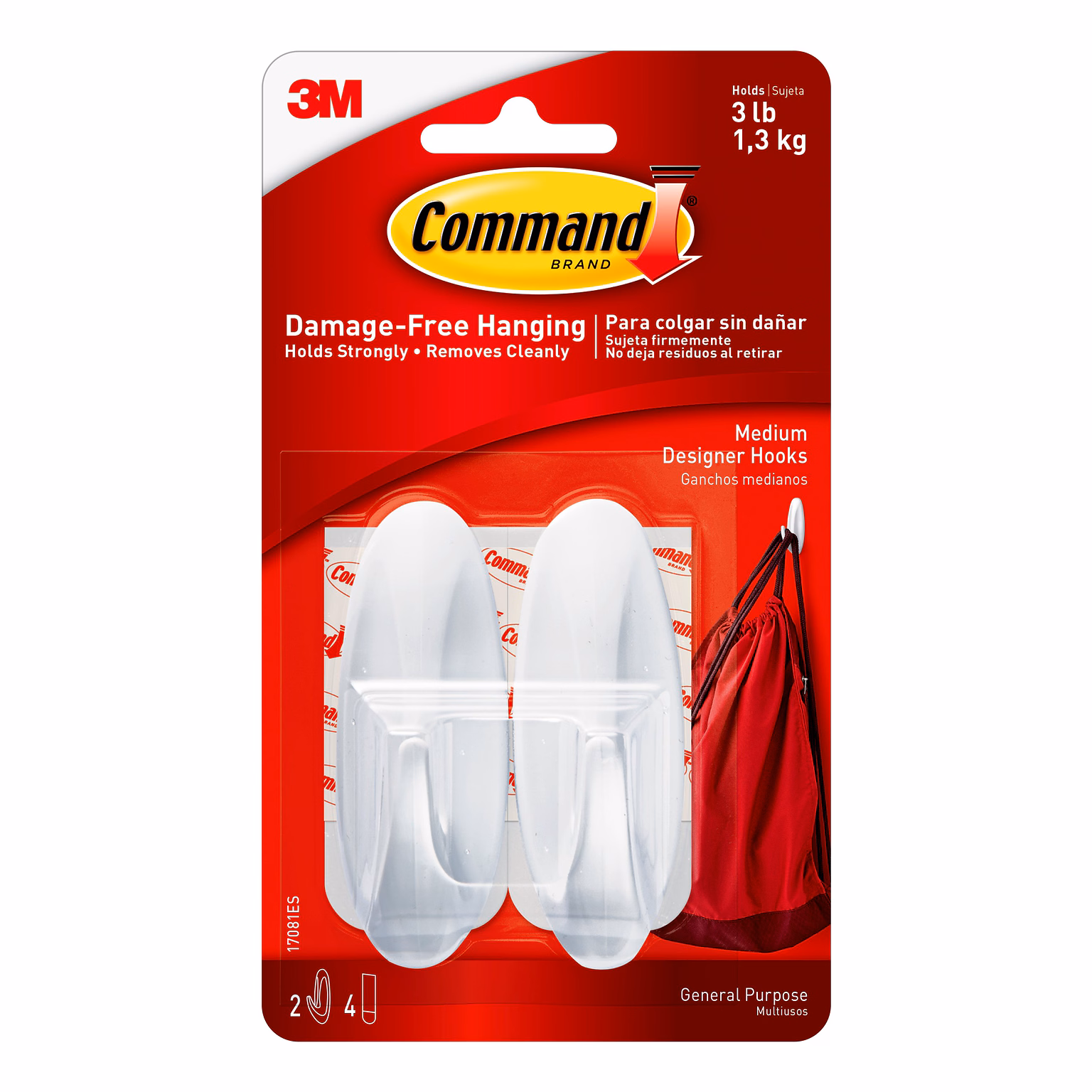 Product image 1 of 1 for Command Medium Designer Hooks, 2 Pack, White