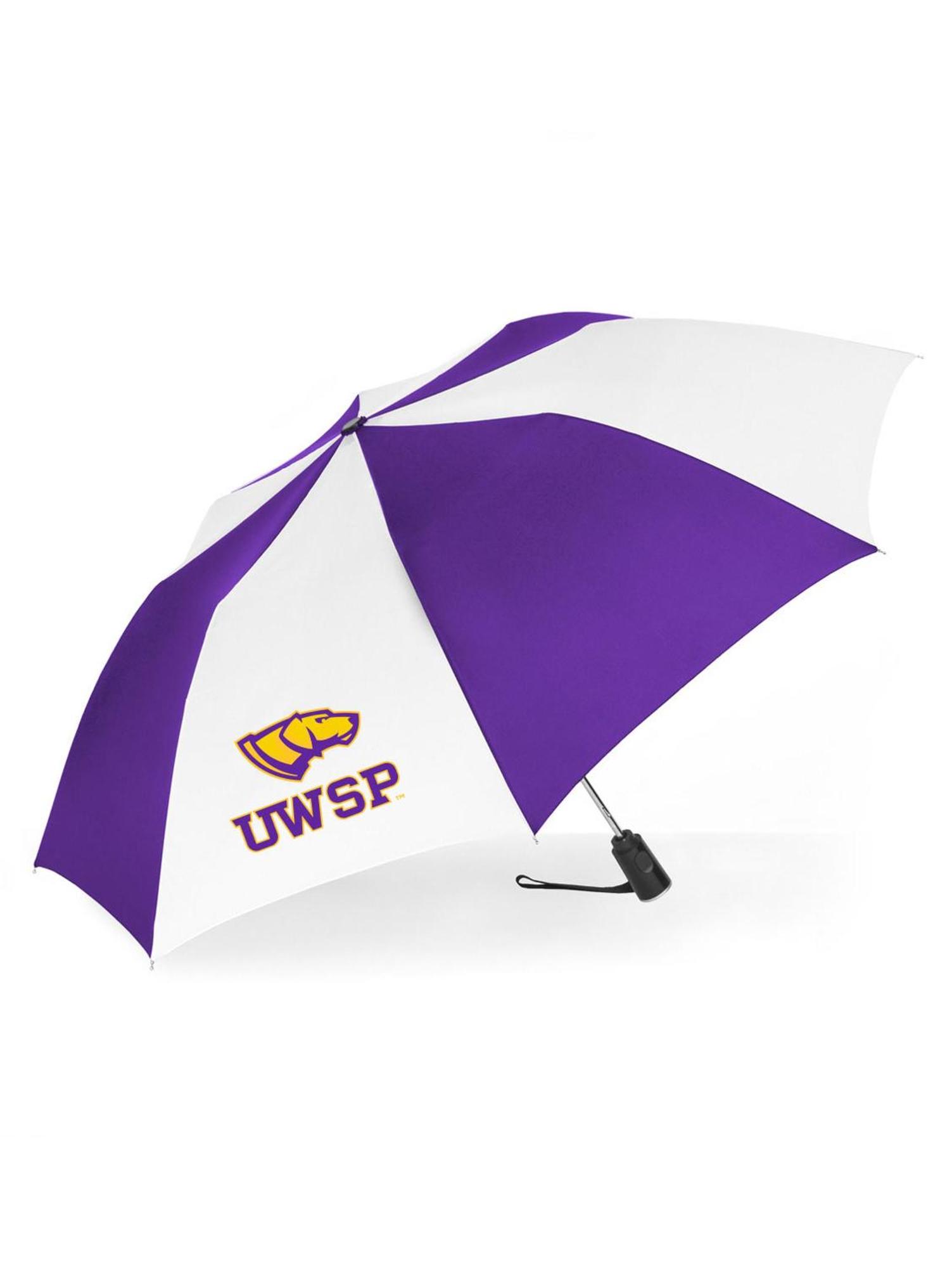 Product image 1 of 1 for UWSP 44" Auto Open Compact Umbrella, Purple/White