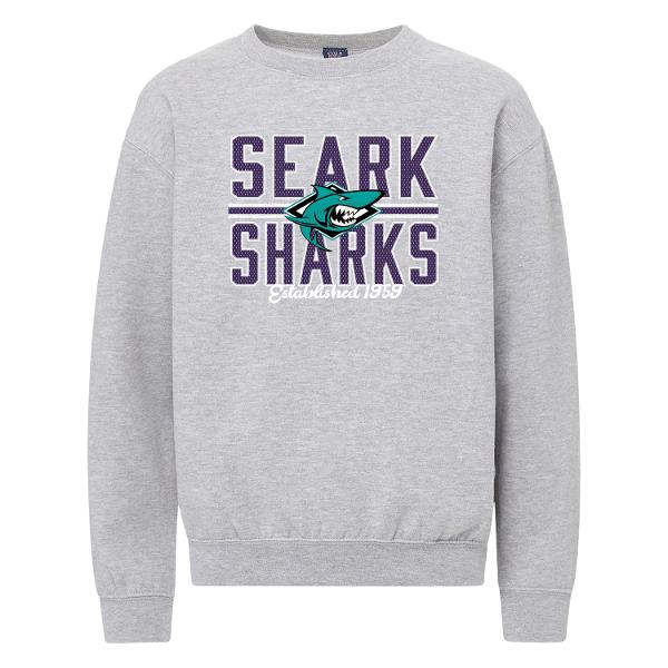 Southeast Arkansas College Youth SEARK Sharks Crewneck Sweatshirt, Heather Gray; $28.98