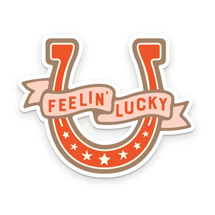 image of: Feeling Lucky Horseshoe Vinyl Sticker