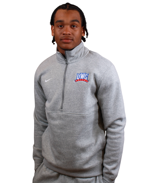 ATHLETICS LOGO NIKE CLUB FLEECE HALF ZIP TOP; $89.99