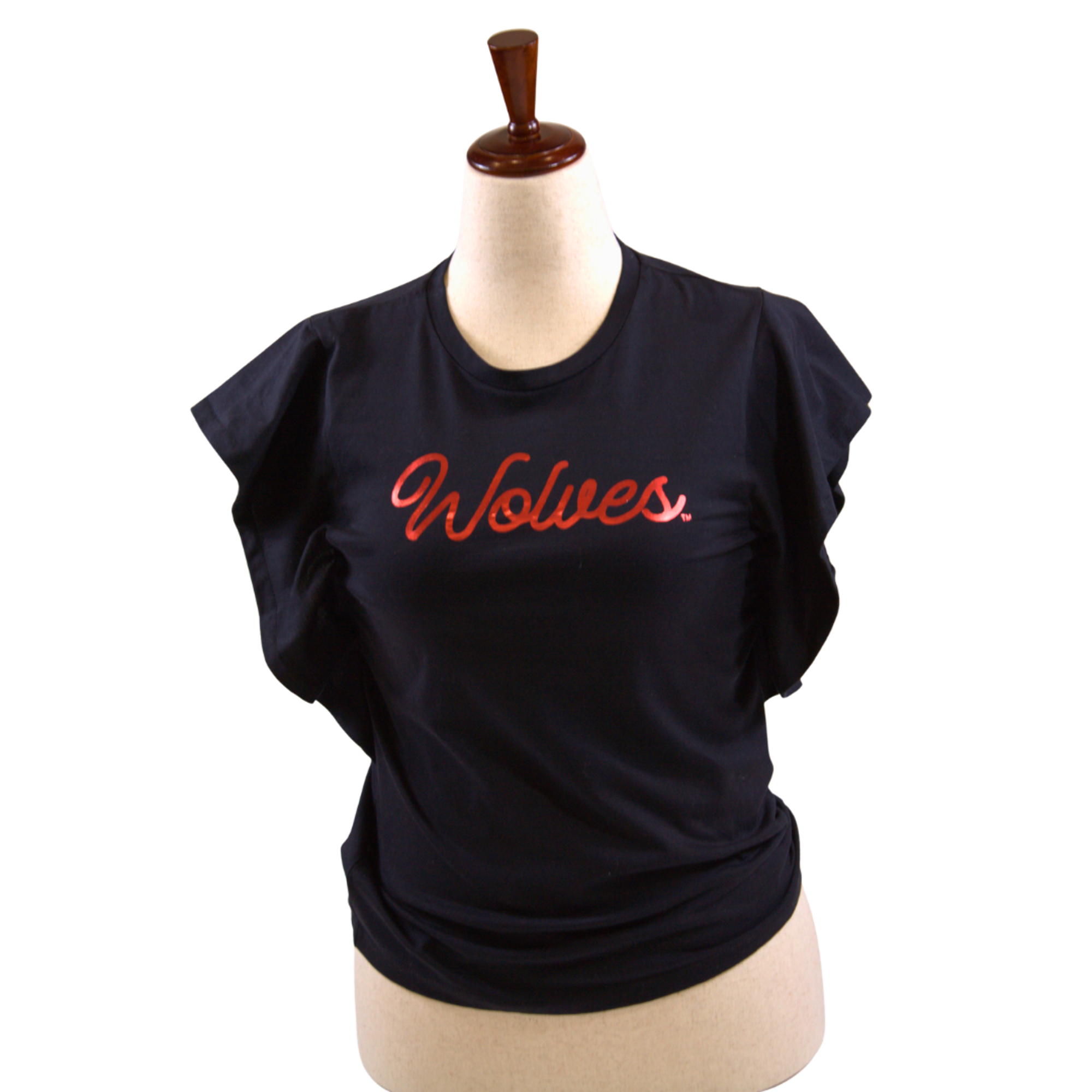 Product image 2 of 3 for WOLVES FOIL TEXT MAZIE RUFFLE TEE