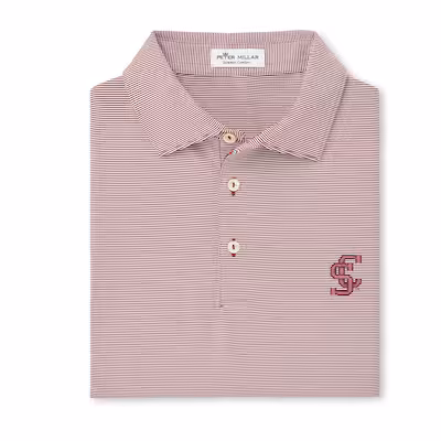 image of: Santa Clara University Peter Millar Jubilee Stripe Polo, Maroon
