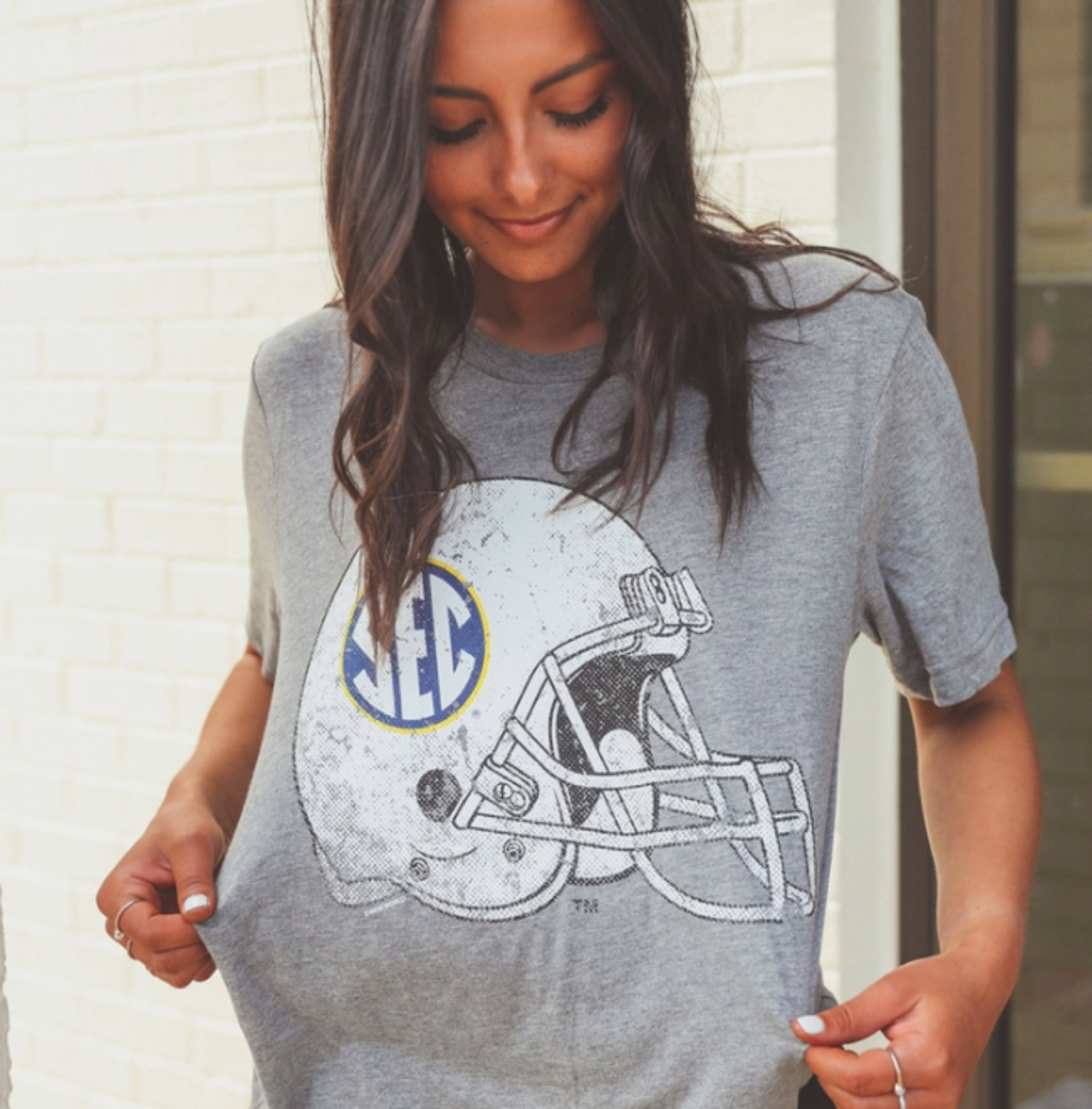 image of: zz Women's Charlie Southern SEC Football Helmet Short Sleeve Tee