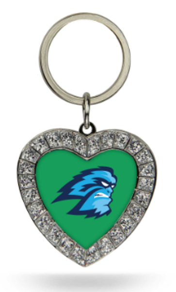 SCC RHINESTONE HEART KEYCHAIN GREEN; $8.99