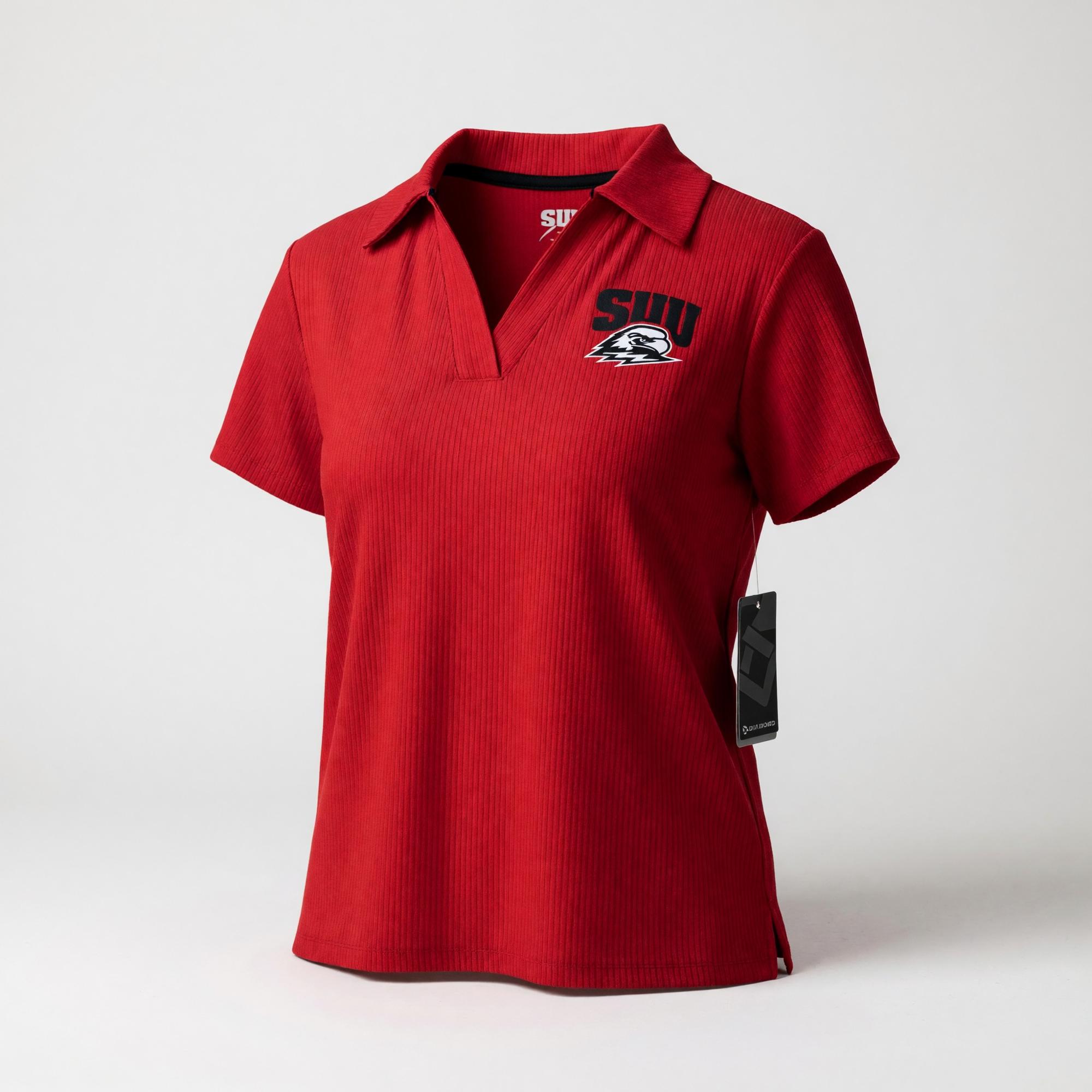 Product image 1 of 3 for COLOSSEUM WOMENS RIBBED POLO RED SUU/THOR