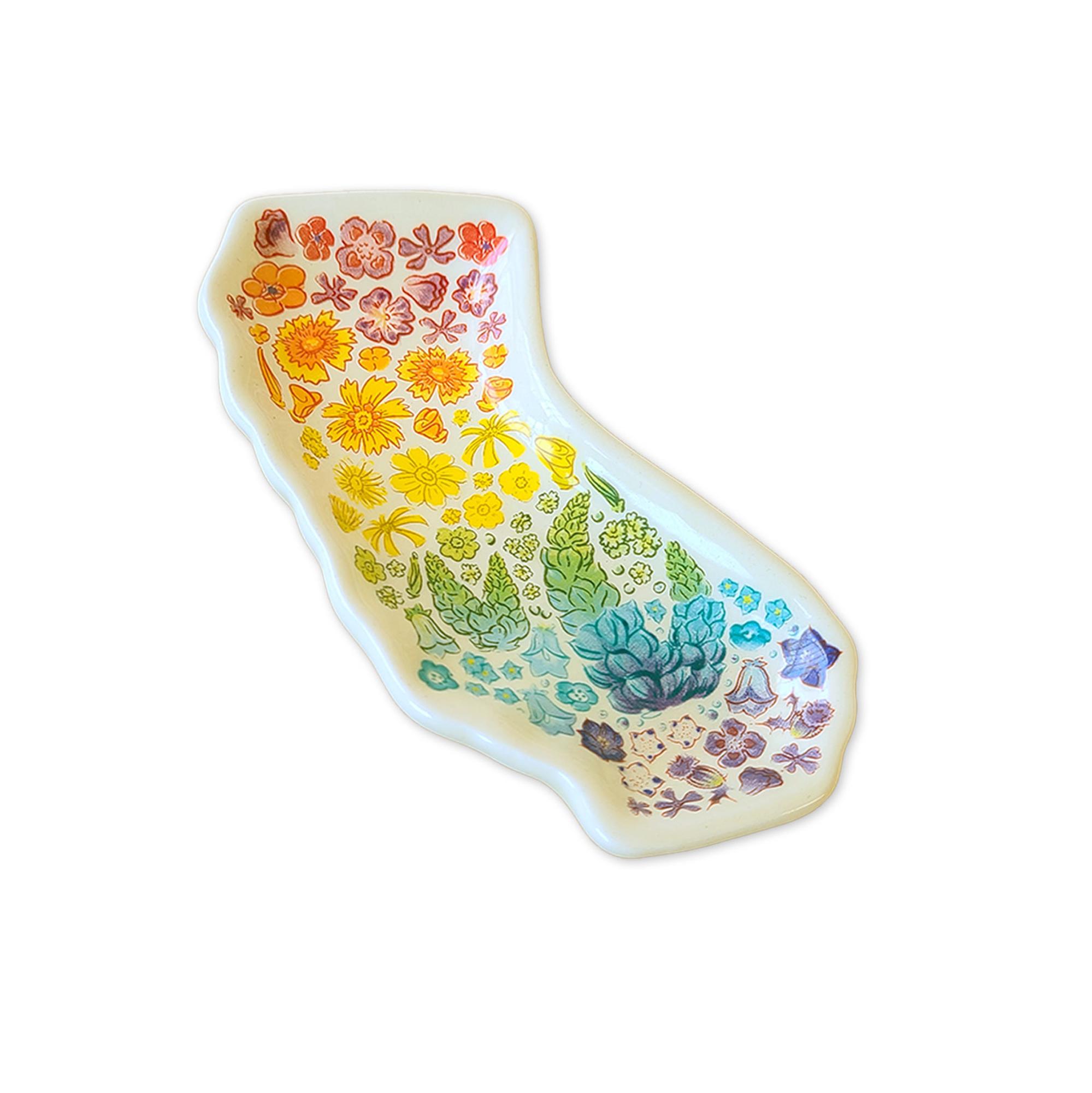 image of: California Wildflowers Earthenware Trinket Tray