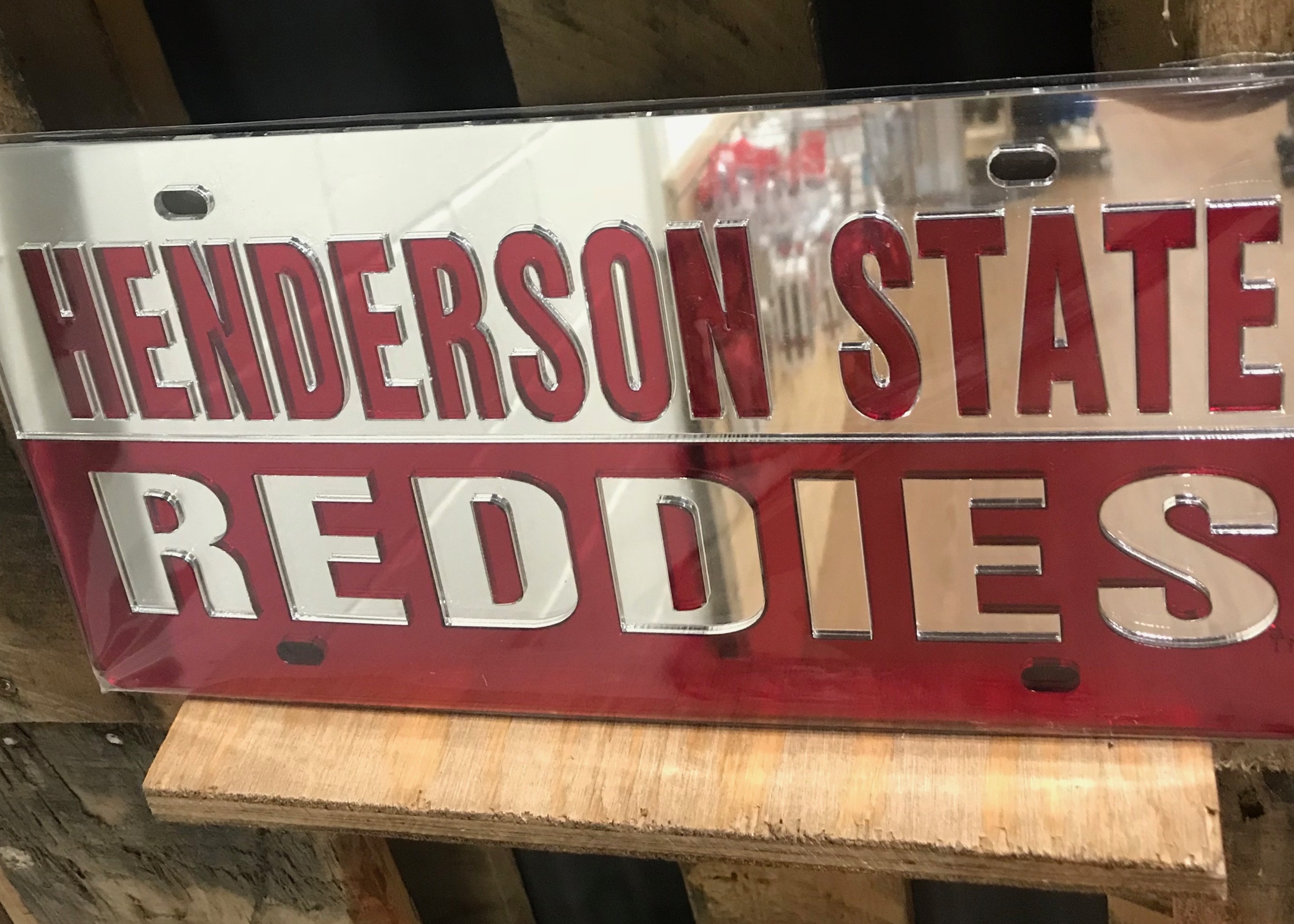 image of: HENDERSON STATE REDDIES COLORBLOCK LICENSE PLATE