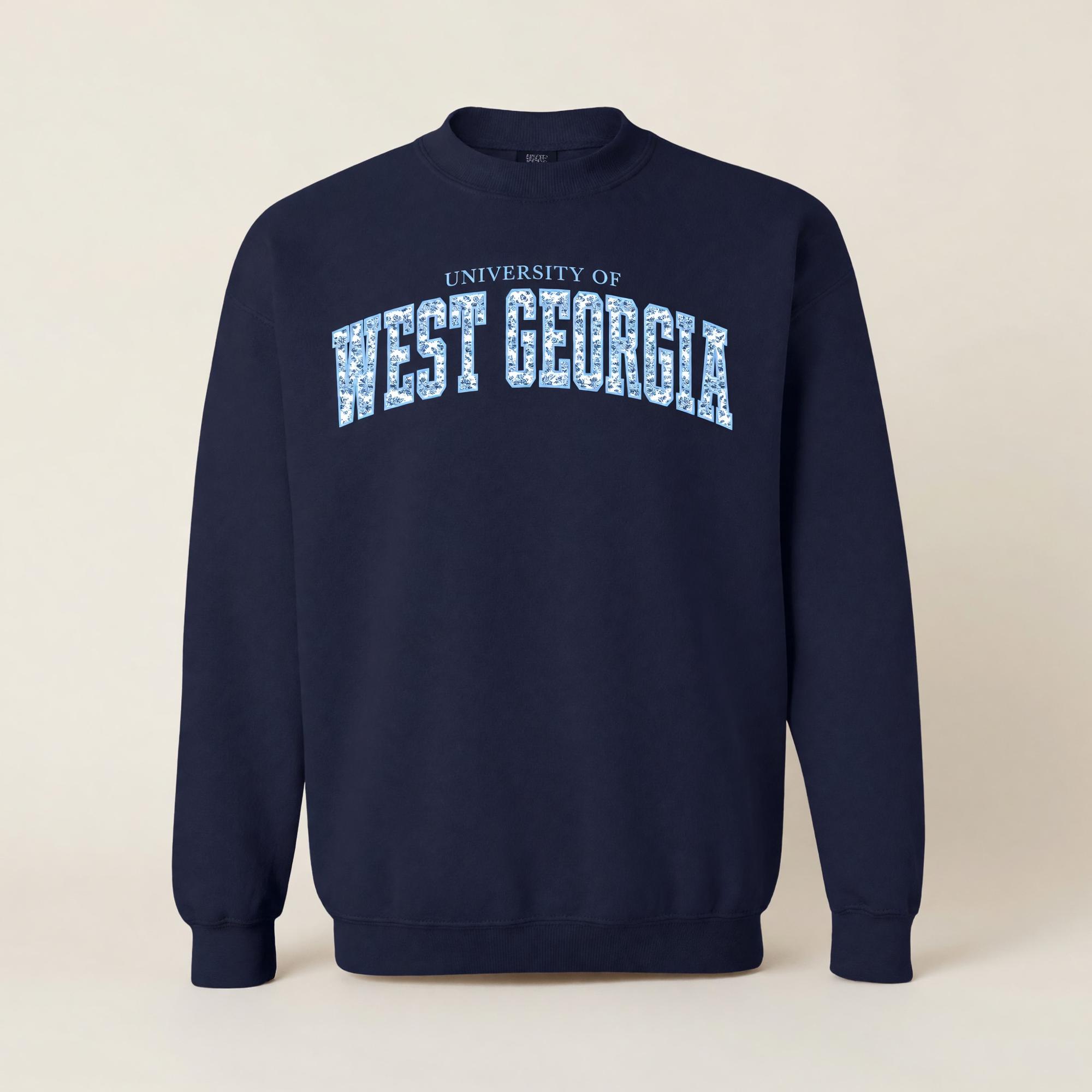 Product image 1 of 1 for UNIVERSITY OF WEST GEORGIA FLORAL APPLIQUE CREWNECK