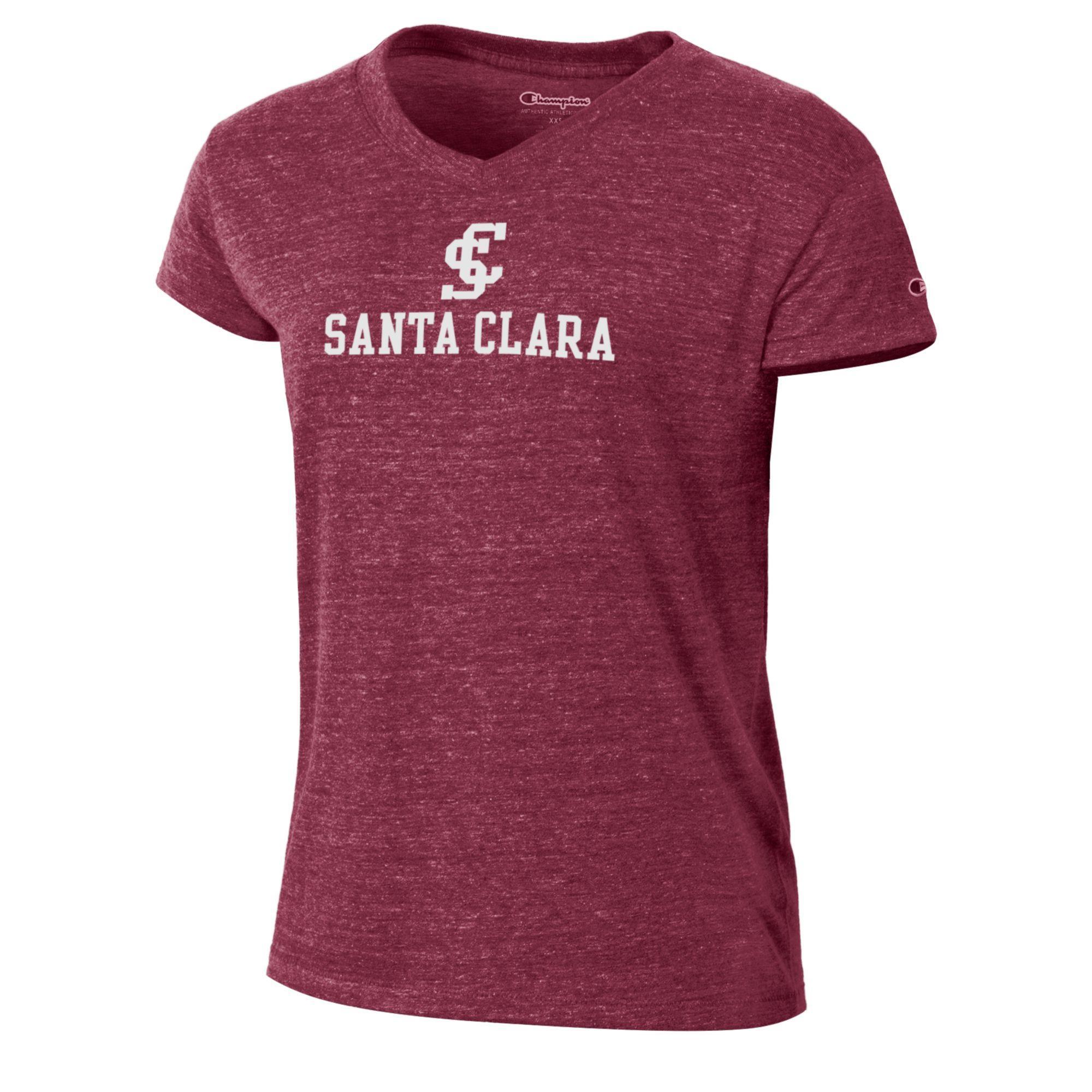 Product image 1 of 1 for Santa Clara Broncos Champion Women's Triumph V-Neck Short Sleeve Tee, Garnet