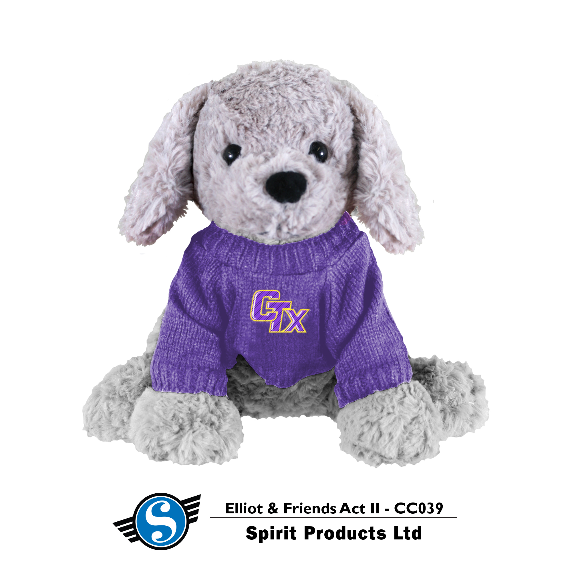 image of: Plush Grey Dog in CTX Sweater