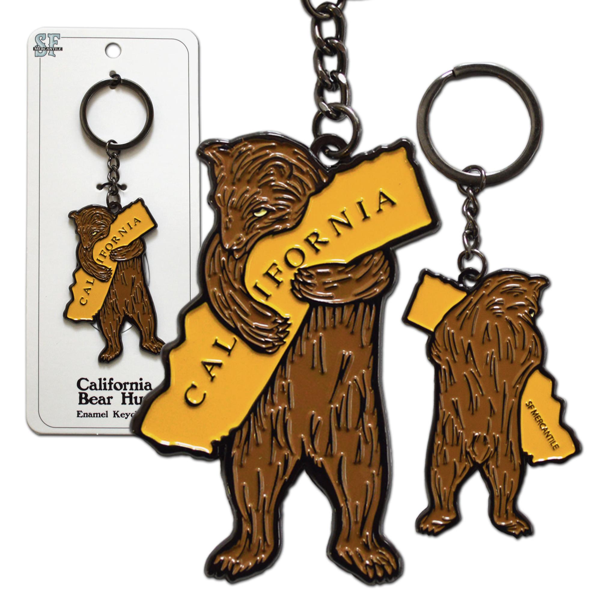 image of: California Bear Hug Enamel Keychain