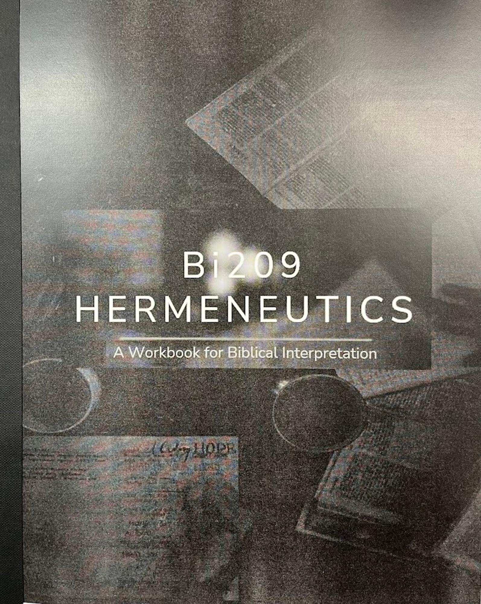 Cover image for BI 209 HERMENUTICS WORKBOOK