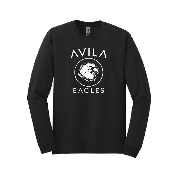 AU LS TEE WHT LOGO BLK OR GRY; $26.99