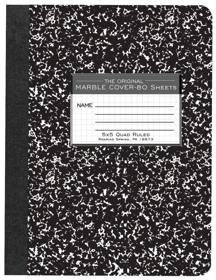 image of: Roaring Spring Quad Ruled Marbled Composition Book