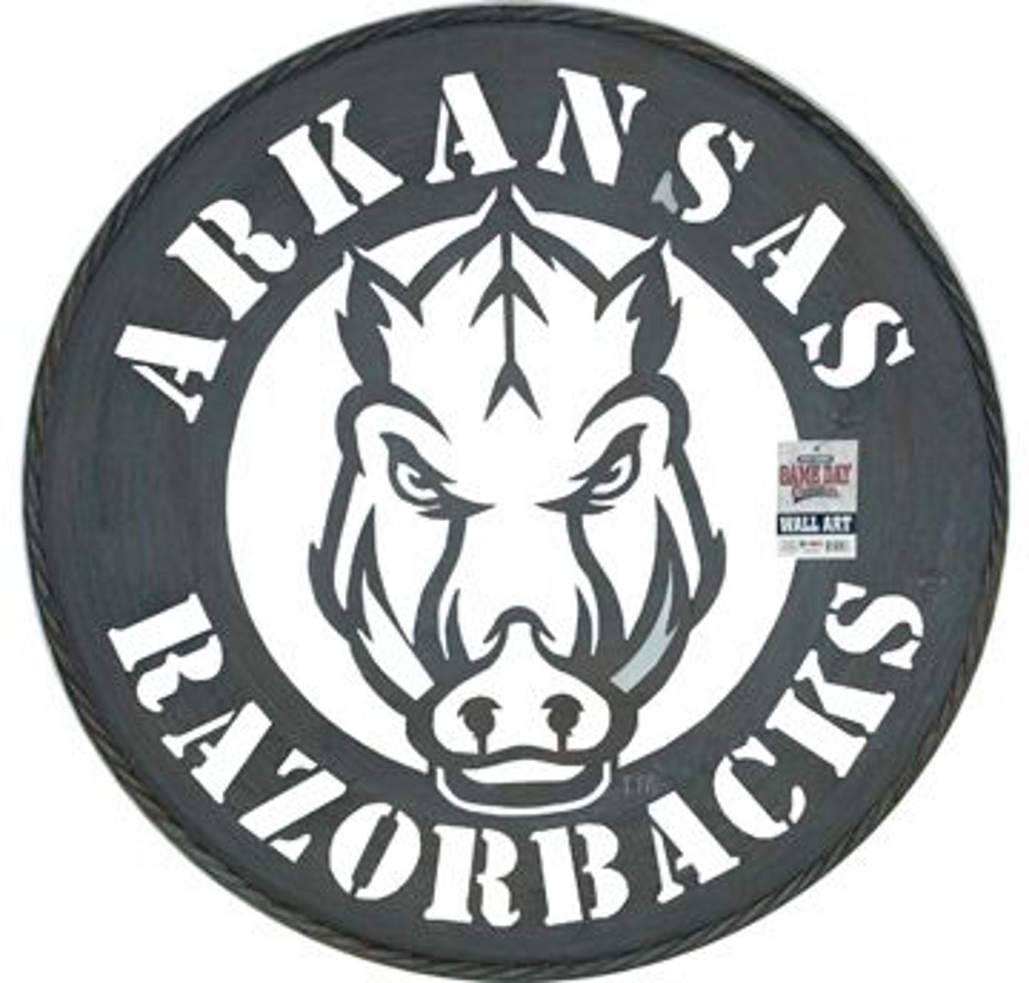image of: Arkansas Razorbacks 24 inch Front Facing Hog Metal Wall Art - Silver