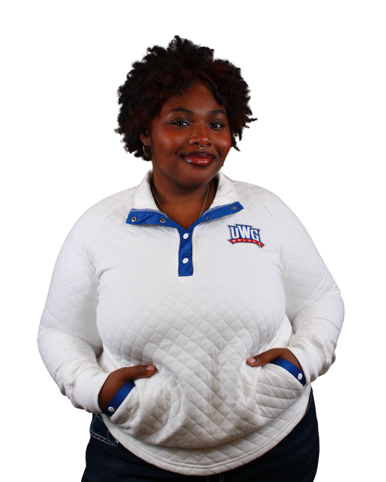 Product image 1 of 2 for ATHLETICS LOGO "CLAIRE" QUILTED 1/4 BUTTON UP