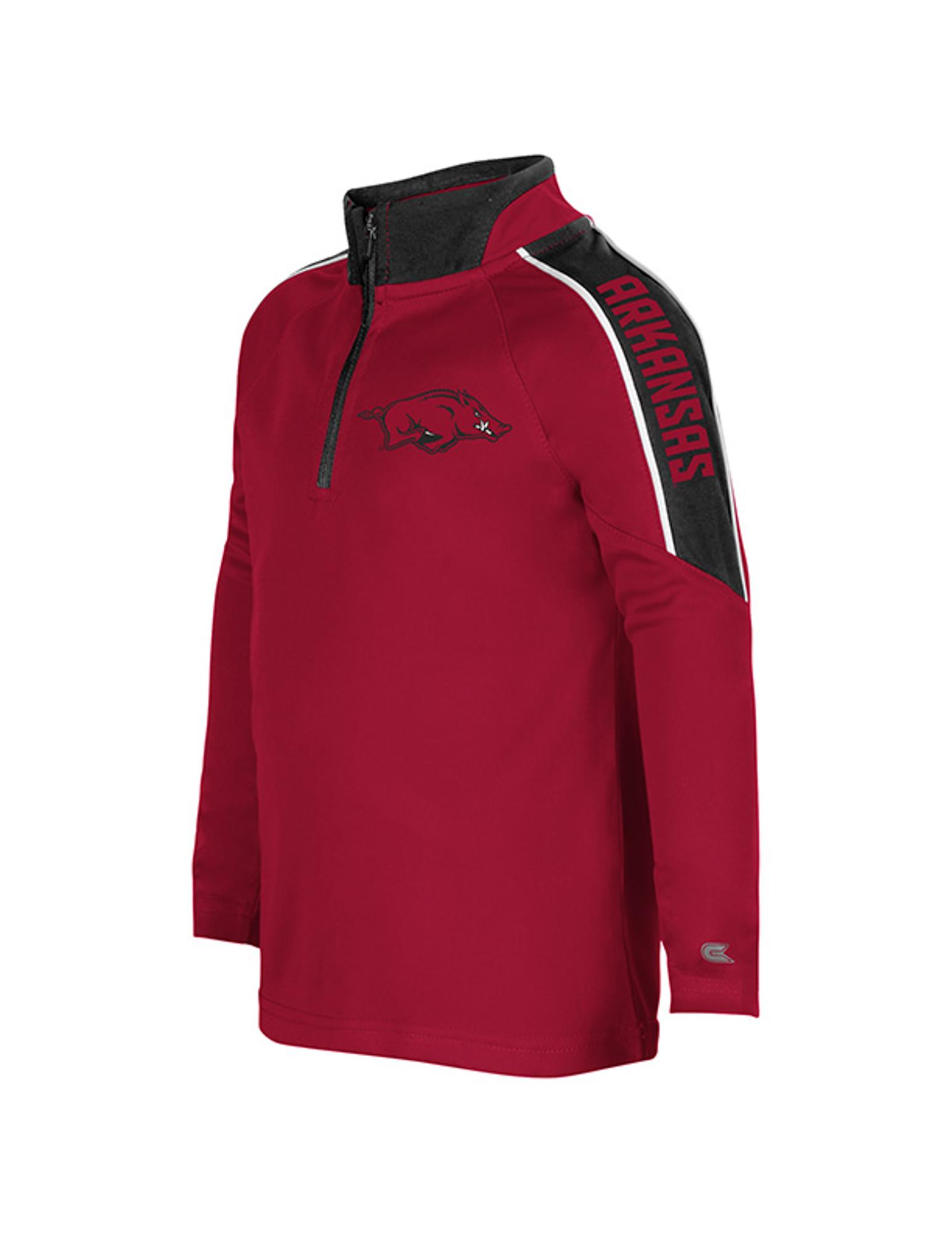 image of: zz Arkansas Razorbacks Toddler Quarter Zip Windshirt- Crimson