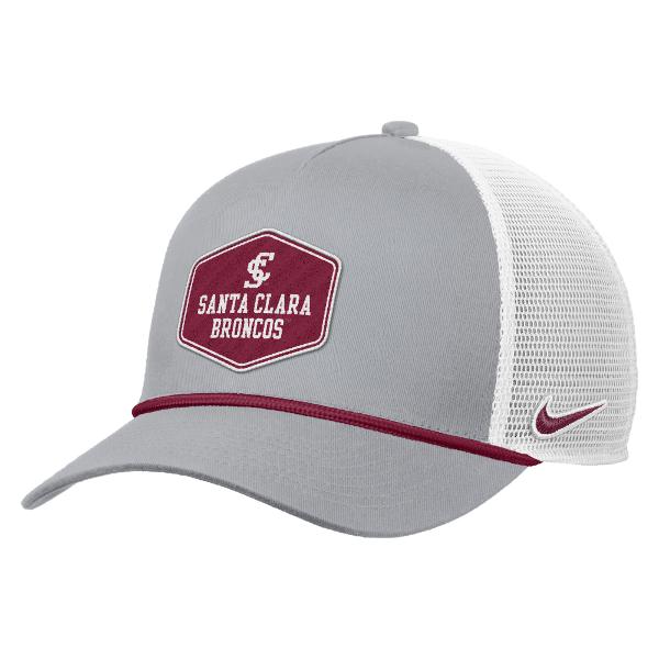 Santa Clara Broncos Nike Rise Visor Rope Trucker, Wolf Grey; $34.98