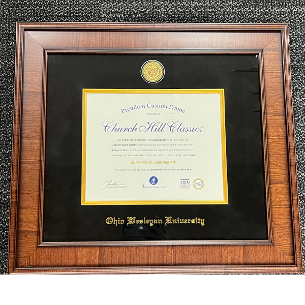 Owu Diploma Frame Presidential Black Suede/Gold; $218.99
