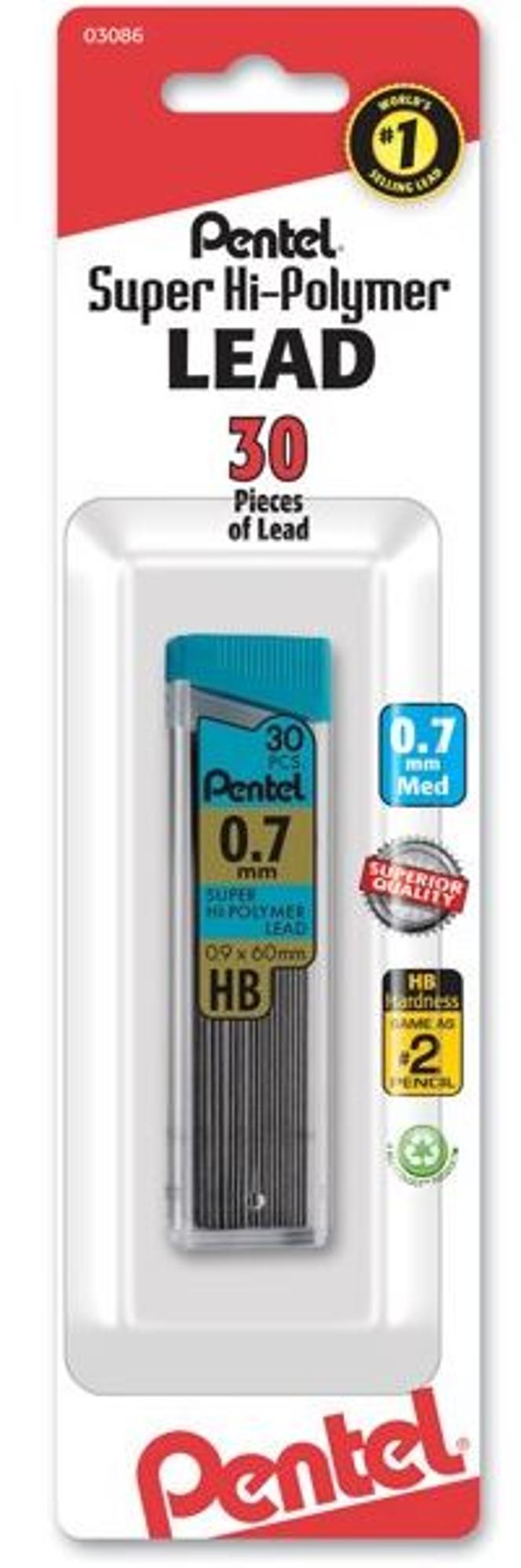 image of: Super Hi-Polymer .7mm HB Lead Refills 30ct Carded