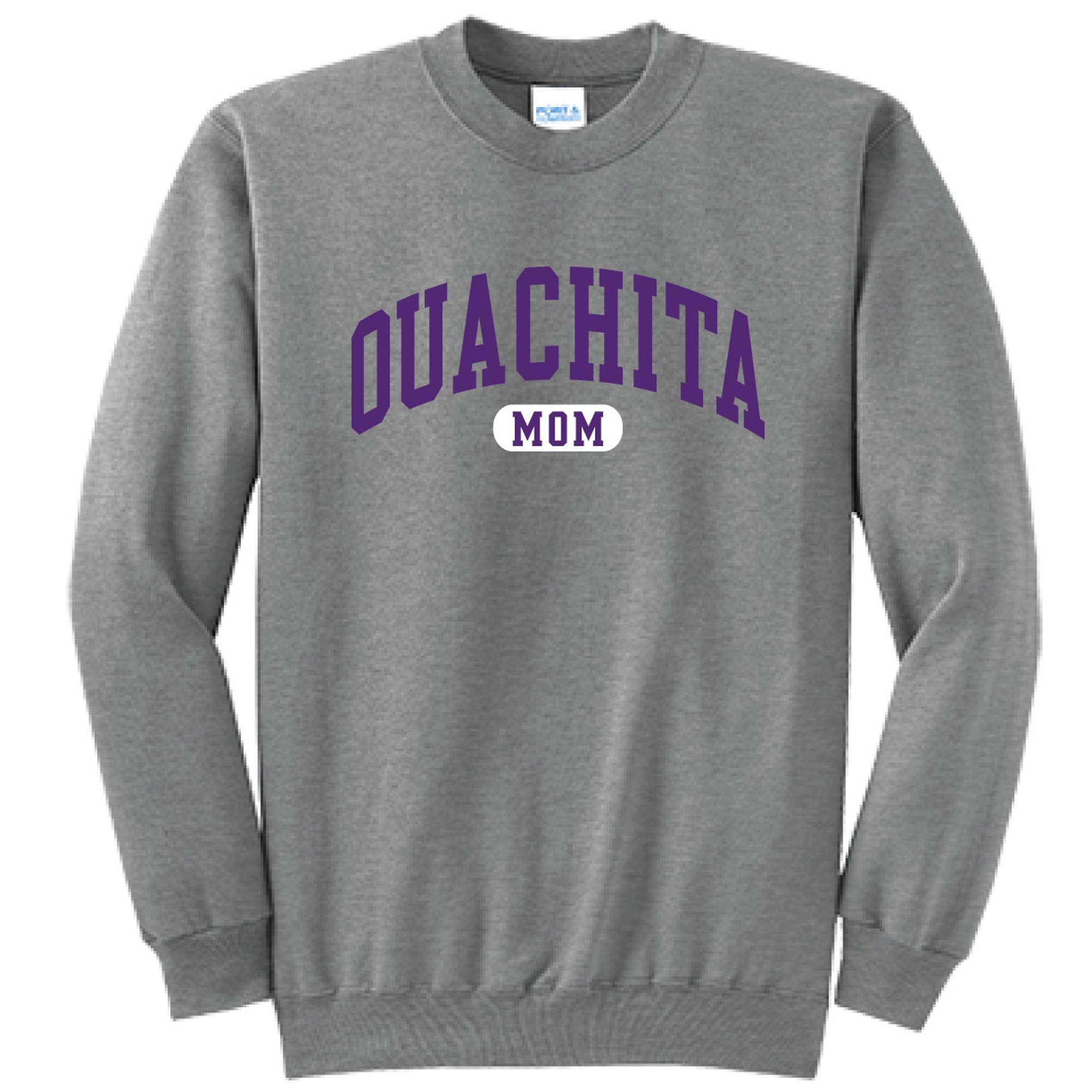 image of: Ouachita Mom Varsity Crew Neck Fleece
