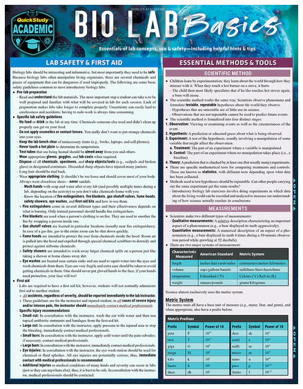 Cover image for BIO LAB BASICS LAMINATED STUDY GUIDE