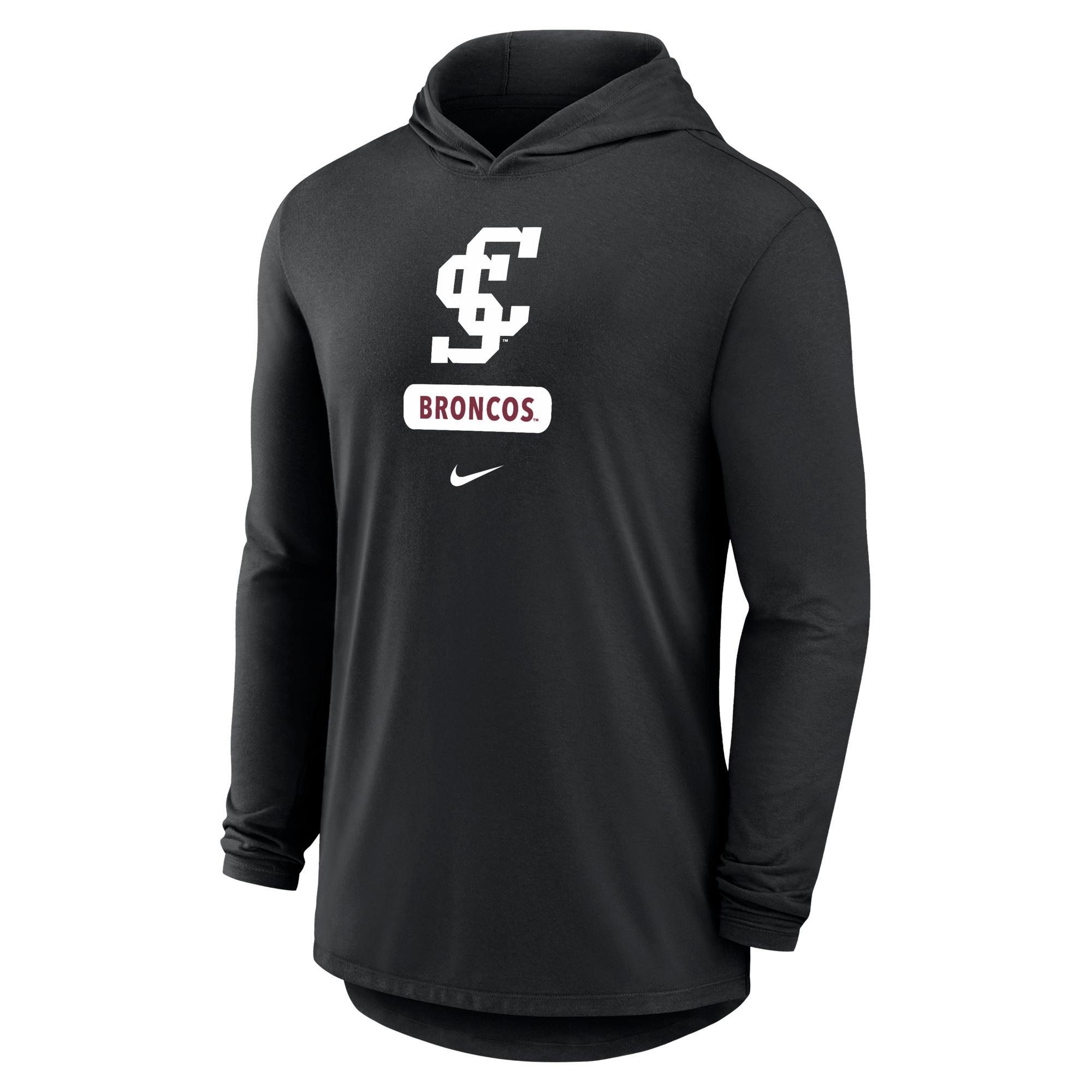 image of: Santa Clara Broncos Nike Men's Dri-Fit Cotton Long Sleeve Hoodie, Black