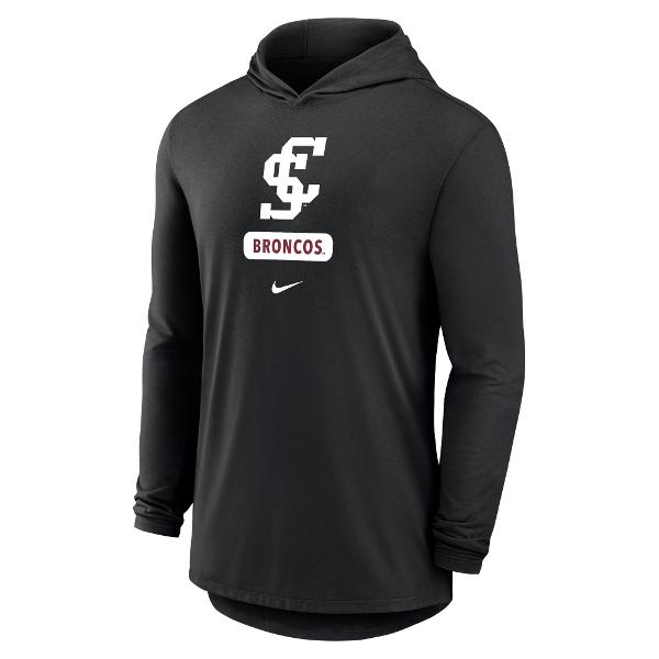 Santa Clara Broncos Nike Men's Dri-Fit Cotton Long Sleeve Hoodie, Black; $84.98
