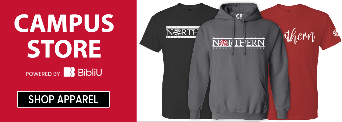 Selection of WVNCC college apparel. Shop Now.
