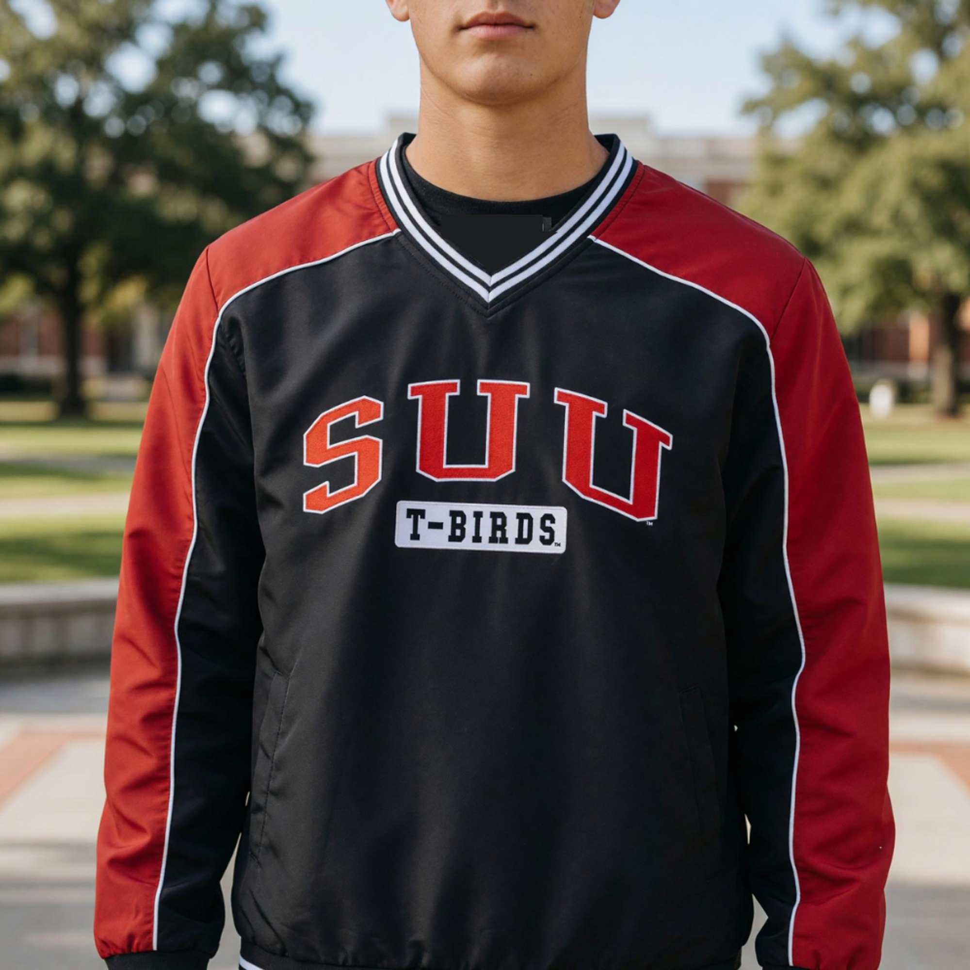 Product image 1 of 3 for COLOSSEUM BLACK/RED COACHES JACKET SUU T-BIRDS