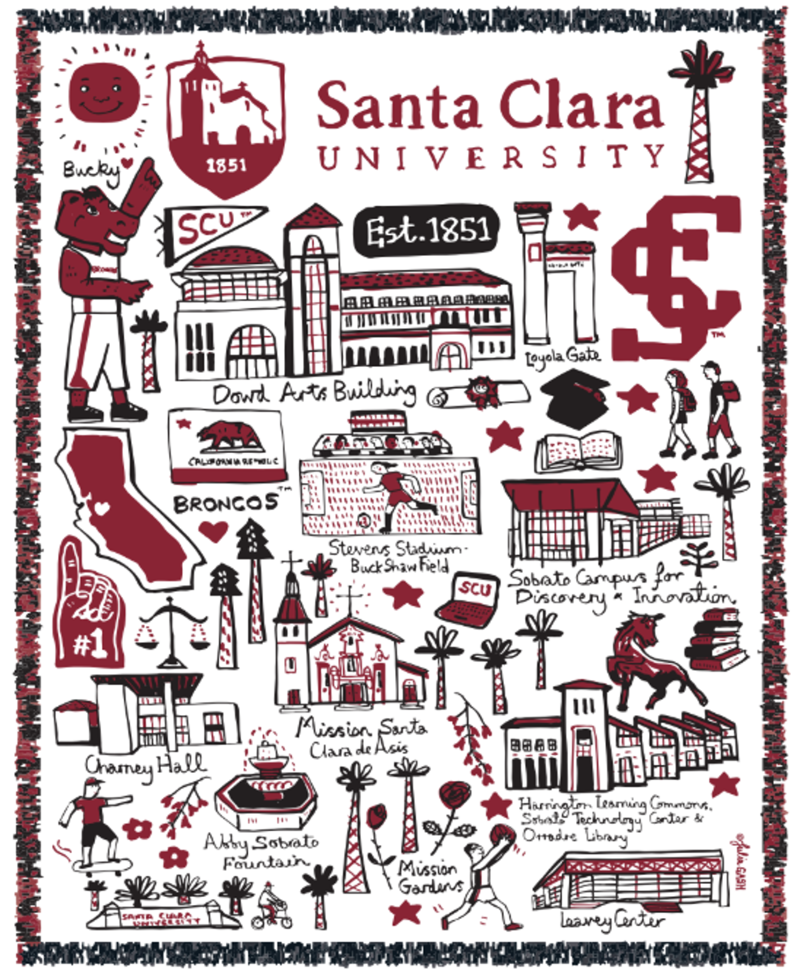 image of: Santa Clara University Julia Gash Tapestry Blanket